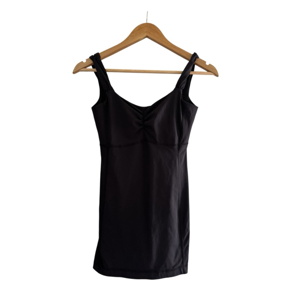 Lululemon Black Ruched Tank Built In Bra Size 4 Athleisure